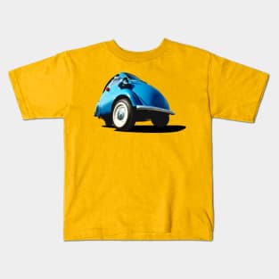 Isetta bubble car in blue Kids T-Shirt